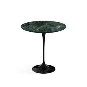 Saarinen Side Table - 20” Round side/end table Knoll Black Verde Alpi marble, Satin finish 