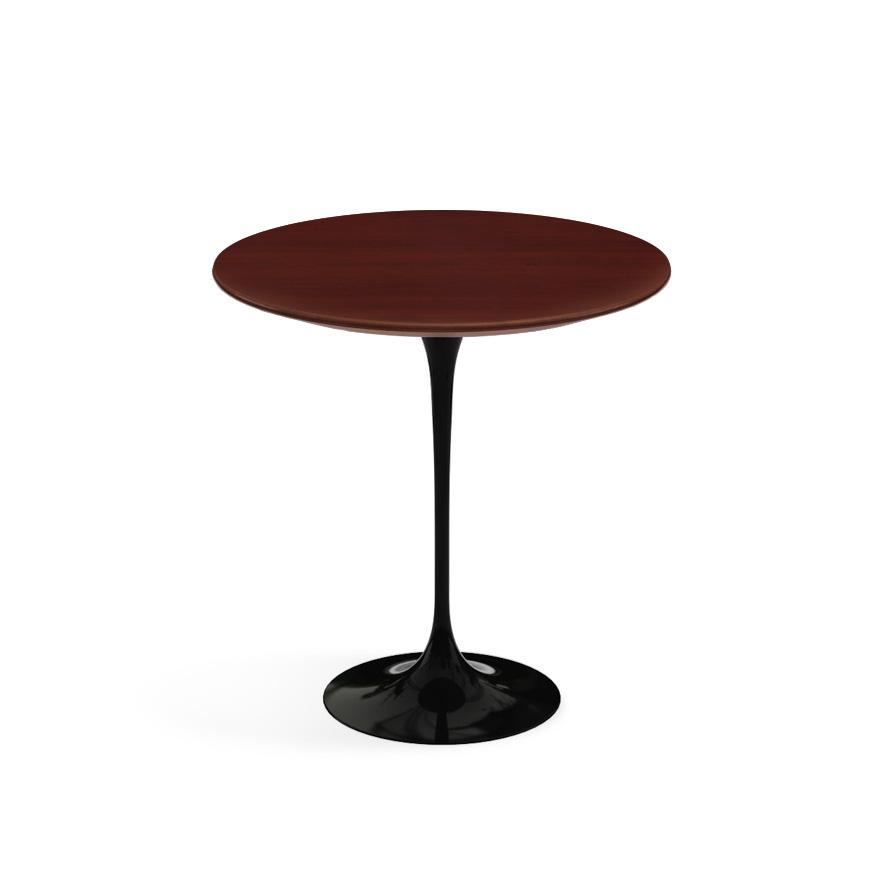 Saarinen Side Table - 20” Round side/end table Knoll Black Reff Dark Cherry 