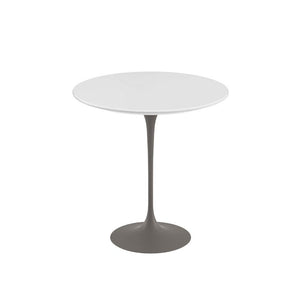 Saarinen Side Table - 20” Round side/end table Knoll Grey White laminate, Satin finish 
