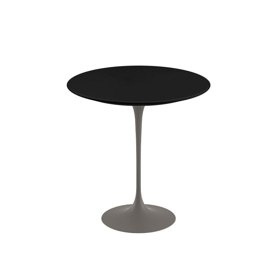 Saarinen Side Table - 20” Round side/end table Knoll Grey Black laminate, Satin finish 