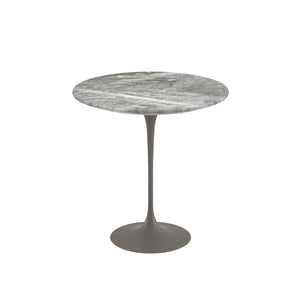 Saarinen Side Table - 20” Round side/end table Knoll Grey Grey marble, Shiny finish 