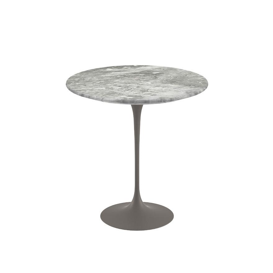 Saarinen Side Table - 20” Round side/end table Knoll Grey Grey marble, Satin finish 