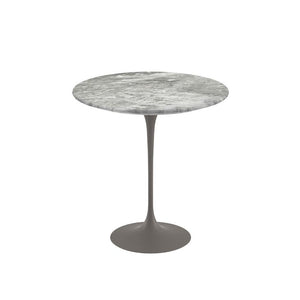 Saarinen Side Table - 20” Round side/end table Knoll Grey Grey marble, Satin finish 