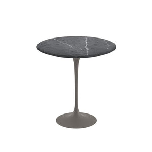 Saarinen Side Table - 20” Round side/end table Knoll Grey Grigio Marquina marble, Satin finish 