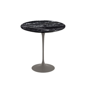 Saarinen Side Table - 20” Round side/end table Knoll Grey Portoro marble, Shiny finish 