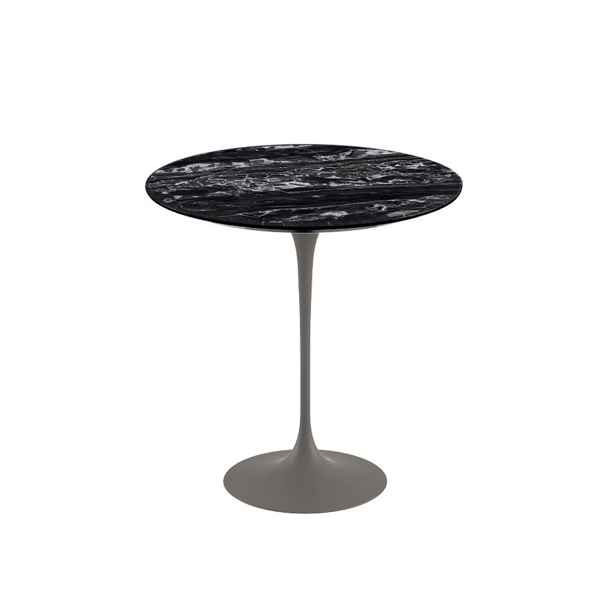 Saarinen Side Table - 20” Round side/end table Knoll Grey Portoro marble, Satin finish 