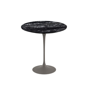 Saarinen Side Table - 20” Round side/end table Knoll Grey Portoro marble, Satin finish 
