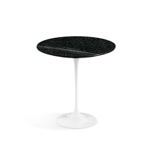 Saarinen Side Table - 20” Round side/end table Knoll White Black Andes, Granite 
