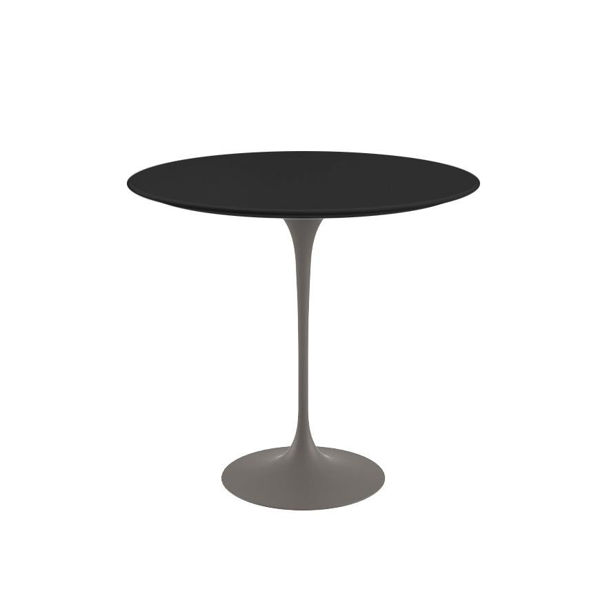 Saarinen Side Table - 22” Oval side/end table Knoll Grey Black laminate, Satin finish 