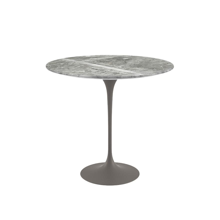 Saarinen Side Table - 22” Oval side/end table Knoll Grey Grey marble, Shiny finish 