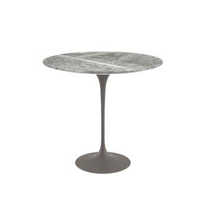 Saarinen Side Table - 22” Oval side/end table Knoll Grey Grey marble, Shiny finish 