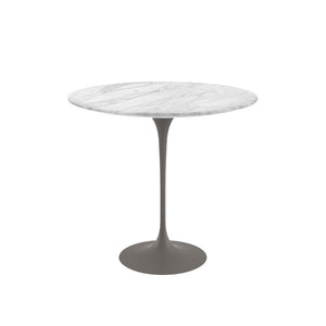Saarinen Side Table - 22” Oval side/end table Knoll Grey Carrara marble, Satin finish 