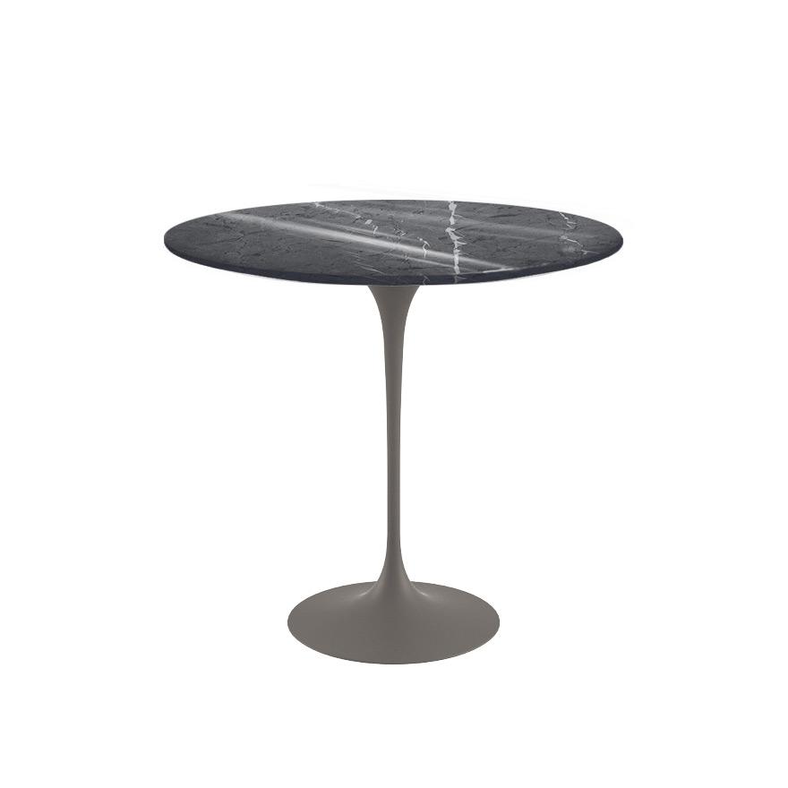 Saarinen Side Table - 22” Oval side/end table Knoll Grey Grigio Marquina marble, Shiny finish 