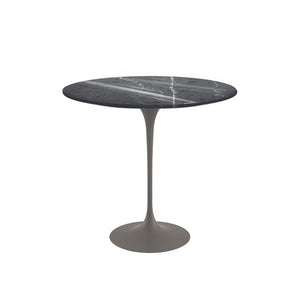 Saarinen Side Table - 22” Oval side/end table Knoll Grey Grigio Marquina marble, Shiny finish 