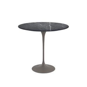 Saarinen Side Table - 22” Oval side/end table Knoll Grey Grigio Marquina marble, Satin finish 