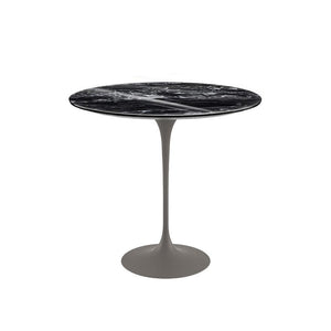 Saarinen Side Table - 22” Oval side/end table Knoll Grey Portoro marble, Shiny finish 