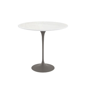 Saarinen Side Table - 22” Oval side/end table Knoll Grey Vetro Bianco 