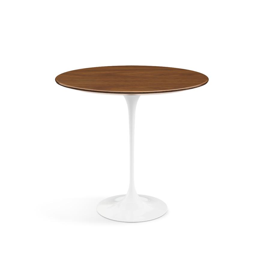 Saarinen Side Table - 22” Oval side/end table Knoll White Light Walnut 