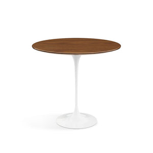 Saarinen Side Table - 22” Oval side/end table Knoll White Light Walnut 
