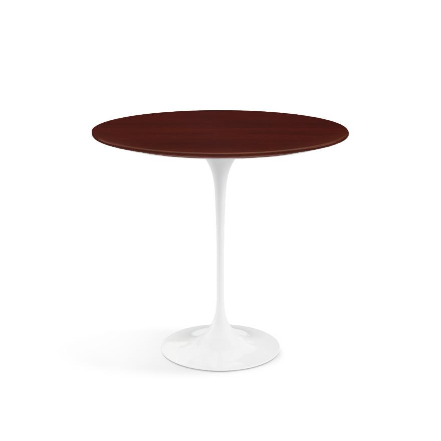 Saarinen Side Table - 22” Oval side/end table Knoll White Reff Dark Cherry 