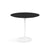 Saarinen Side Table - 22” Oval side/end table Knoll White Black laminate, Satin finish 