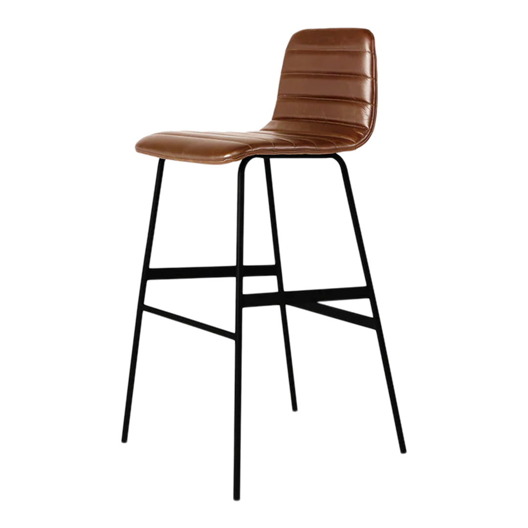 Lecture Stool Upholstered stool Gus Modern Bar Stool Saddle Brown Leather &amp; Black 
