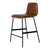 Lecture Stool Upholstered stool Gus Modern Counter Stool Saddle Brown Leather & Black 