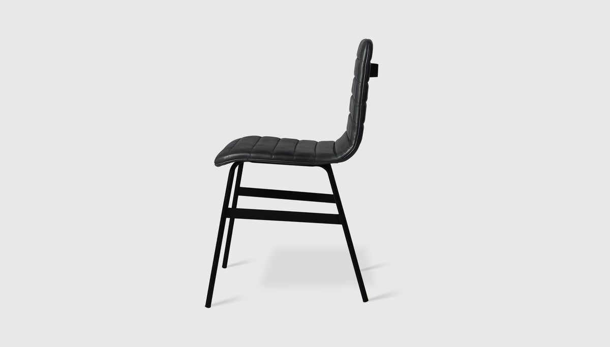 Lecture Chair Upholstered Chairs Gus Modern Saddle Black Leather &amp; Black 