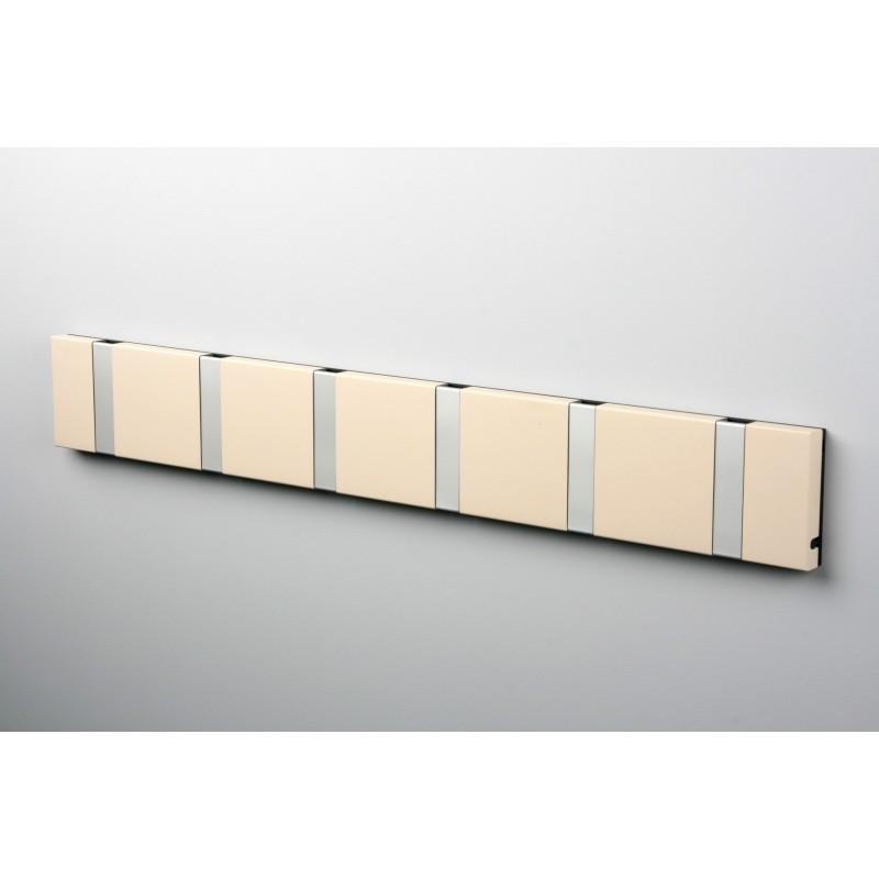 Knax Horizontal Colored Coat Hook Coat Hooks Loca 6 hooks Aluminum Desert Sand