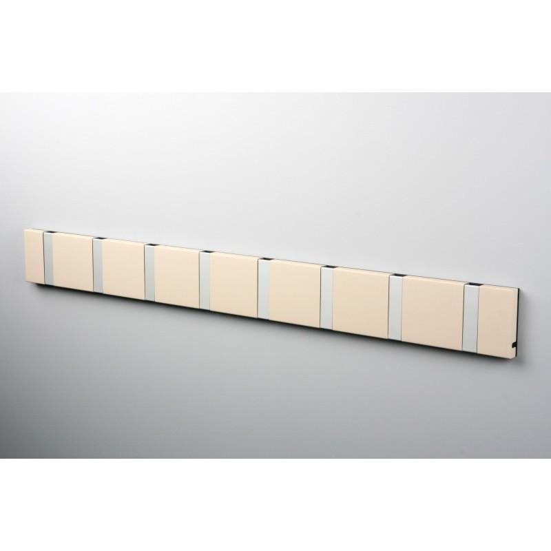 Knax Horizontal Colored Coat Hook Coat Hooks Loca 8 hooks Aluminum Desert Sand