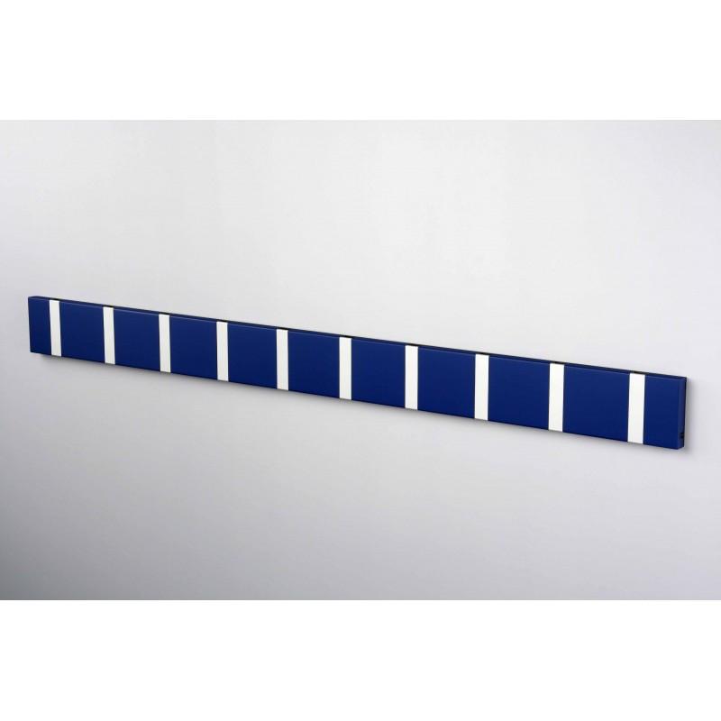 Knax Horizontal Colored Coat Hook Coat Hooks Loca 10 hooks Aluminum Sapphire