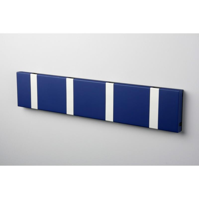 Knax Horizontal Colored Coat Hook Coat Hooks Loca 4 hooks Aluminum Sapphire