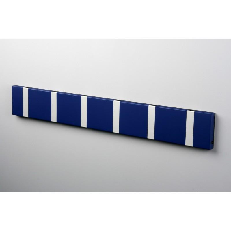 Knax Horizontal Colored Coat Hook Coat Hooks Loca 6 hooks Aluminum Sapphire