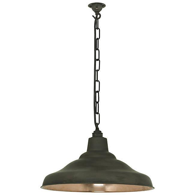 School Light Pendant suspension lamps Original BTC Weathered Copper with Copper Interior 