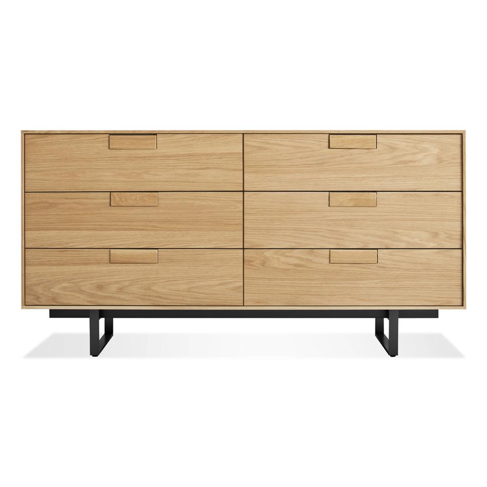 Series 11 6 Drawer Dresser storage BluDot White Oak / Oblivion 