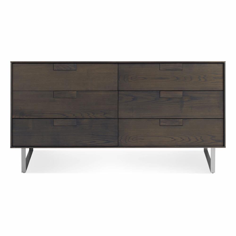 Series 11 6 Drawer Dresser storage BluDot Smoke / Stainless Steel 