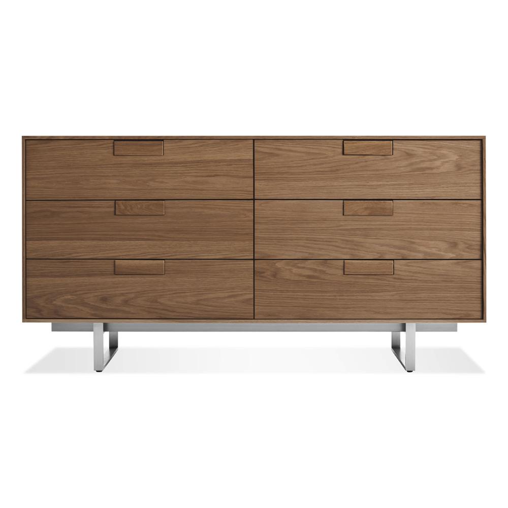 Series 11 6 Drawer Dresser storage BluDot Walnut / Stainless Steel 