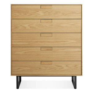 Series 11 Five Drawer Dresser storage BluDot White Oak / Oblivion 
