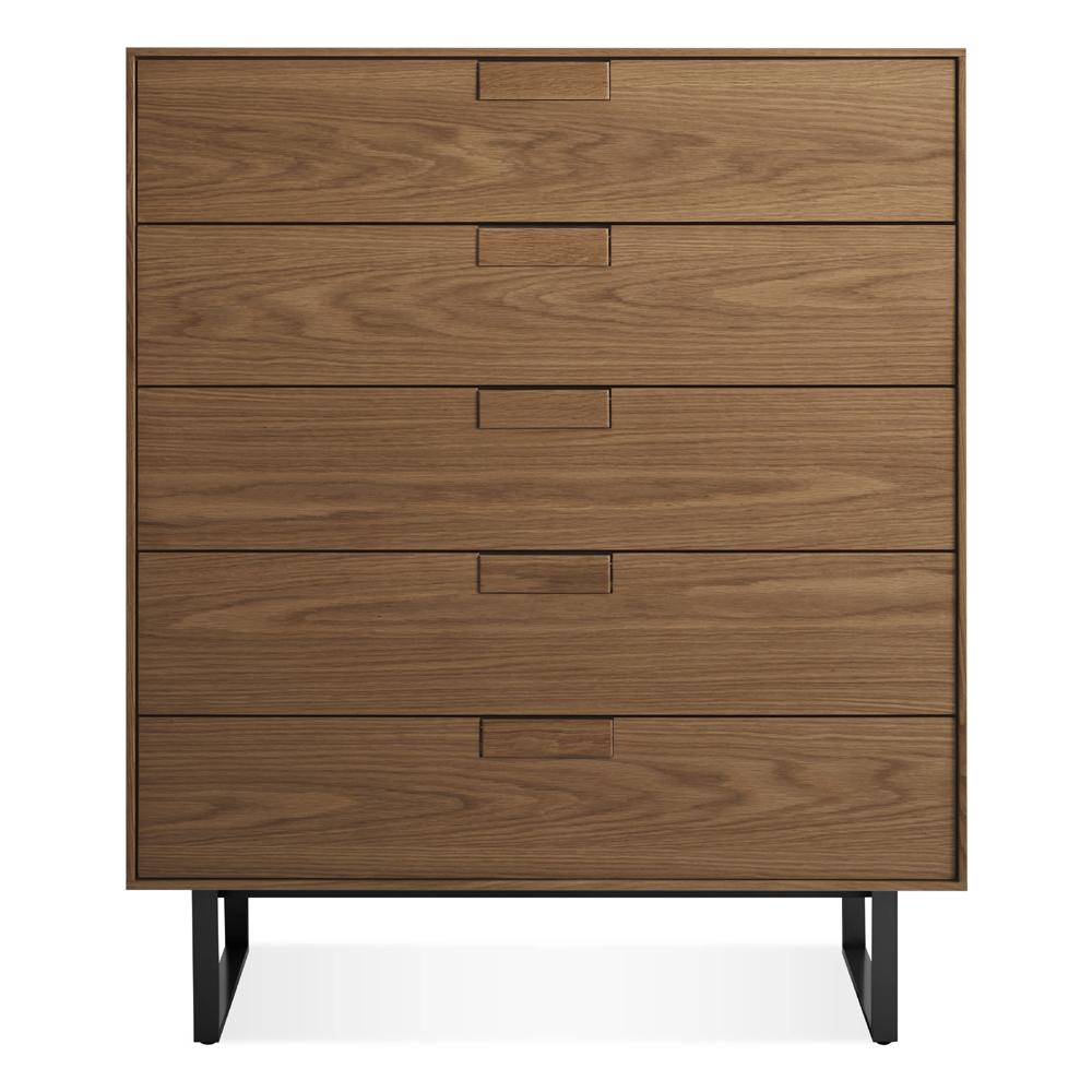 Series 11 Five Drawer Dresser storage BluDot Walnut / Oblivion 