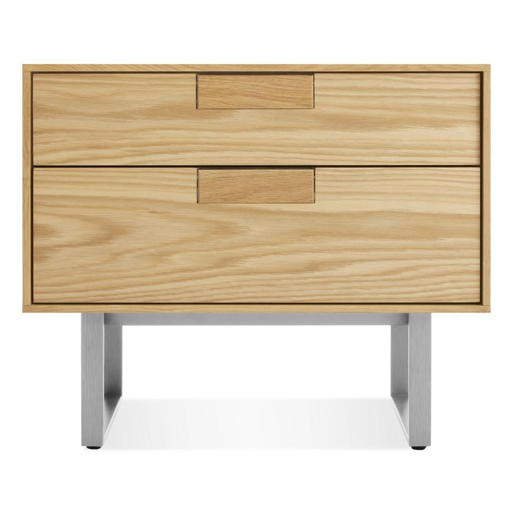 Series 11 Nightstand side/end table BluDot White Oak / Stainless Steel 