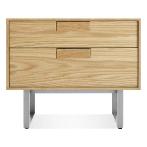 Series 11 Nightstand side/end table BluDot White Oak / Stainless Steel 