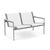 1966 Two Seat Lounge chair with Arms Outdoors Knoll Light Silver Frame with White Mesh & Grey Strap 