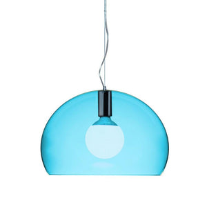 Small Fl/y Suspension Lamp suspension lamps Kartell Transparent Petroleum Blue 