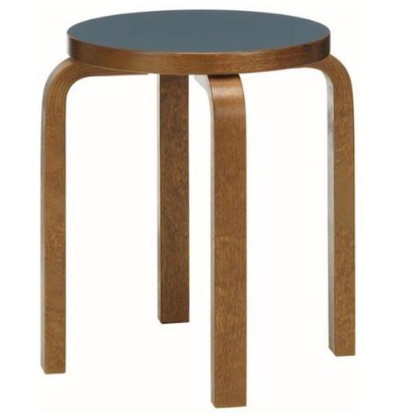 Stool E60 Stools Artek Smokey Blue Linoleum 