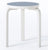 Stool 60 Stools Artek Smokey Blue Linoleum Seat - Legs Stone White Lacquered +$20.00 