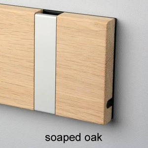 Knax Horizontal Wood Coat Hook by Loca soaped oak & Aluminum