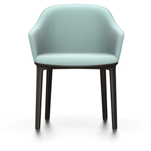 Softshell Chair - Four-Leg Base Side/Dining Vitra Chocolate Glides For Carpet Plano_Ice Grey-79