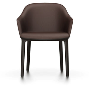 Softshell Chair - Four-Leg Base Side/Dining Vitra Chocolate Glides For Carpet Vitra Leather - Maroon (69) +$1100.00