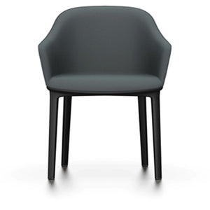 Softshell Chair - Four-Leg Base Side/Dining Vitra Basic Dark Glides For Carpet Plano_Ice Grey/Brown-83