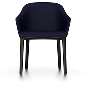 Softshell Chair - Four-Leg Base Side/Dining Vitra Basic Dark Glides For Carpet Plano_Dark Blue/Brown-86